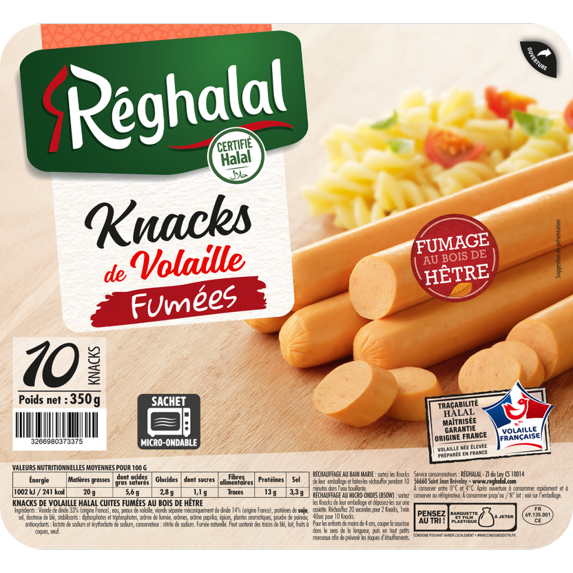 Knacks de volaille fumées