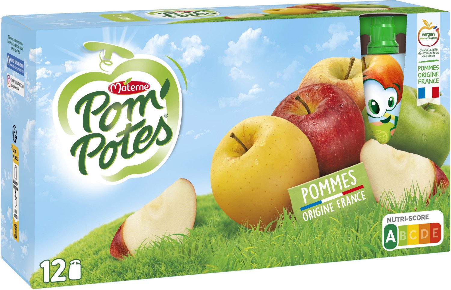 Pom'Potes 12 × 90g pommes origine France
