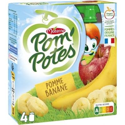 Pom'Potes 4 × 90g Pomme, Banane