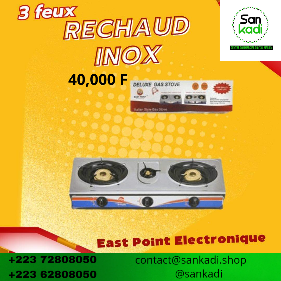 3 feux rechaud inox